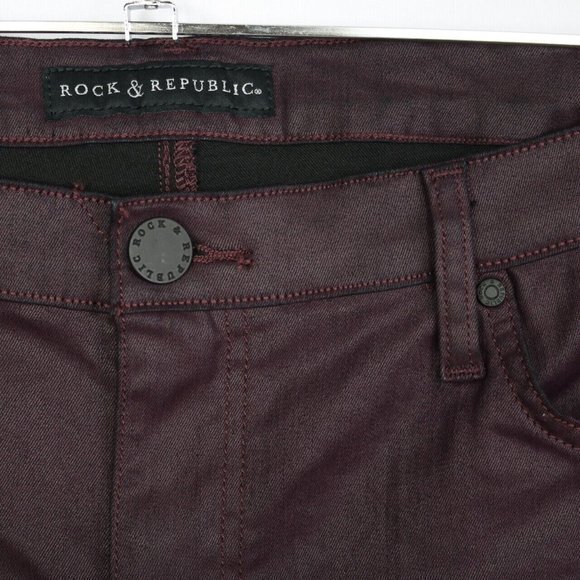 Rock & Republic‎ Berlin Skinny Slim Jeans Purple Coated 16 16M - Picture 7 of 9